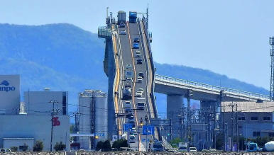 日本江岛大桥——过山车一般的陡桥